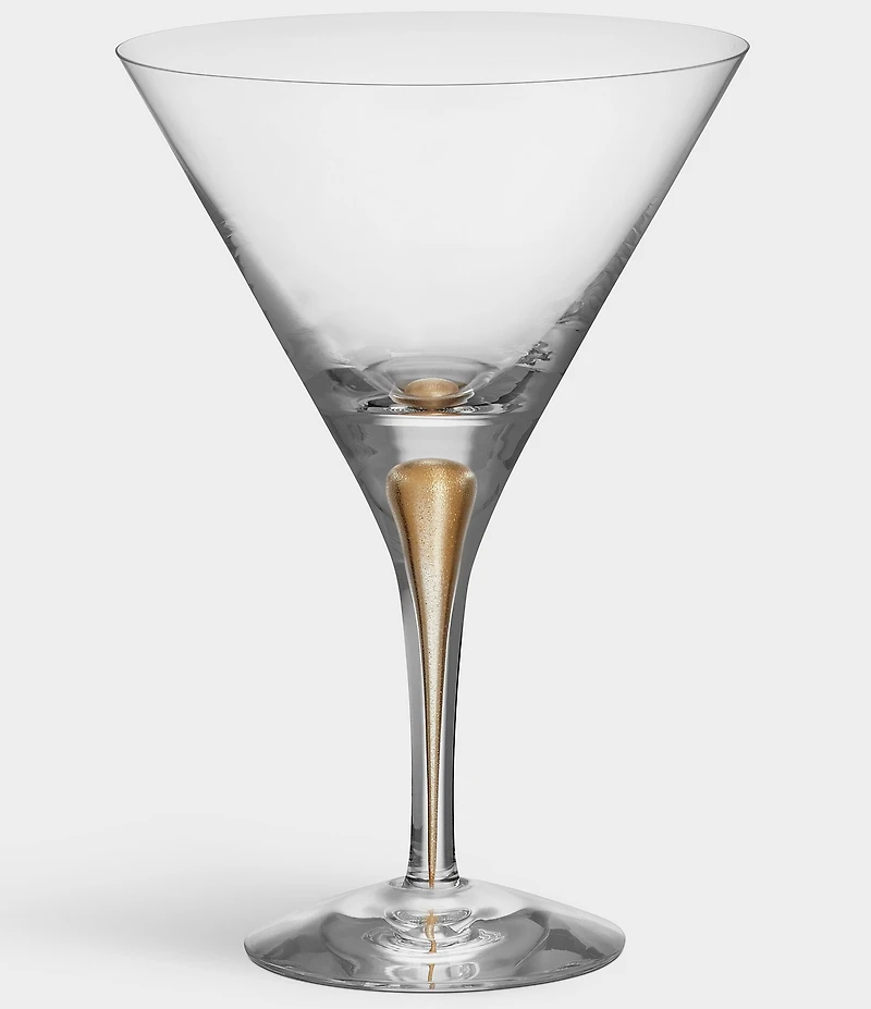 Orrefors Intermezzo Gold Martini Glasses, Set of 2