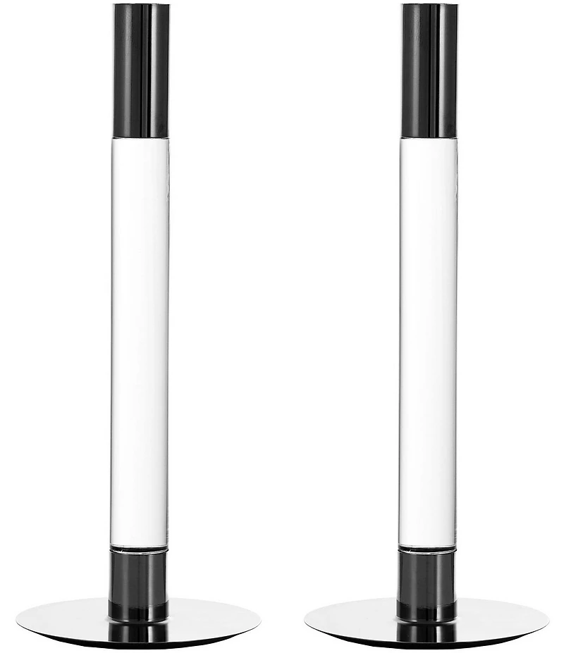 Orrefors Lumiere Silver Candlesticks, Set of 2