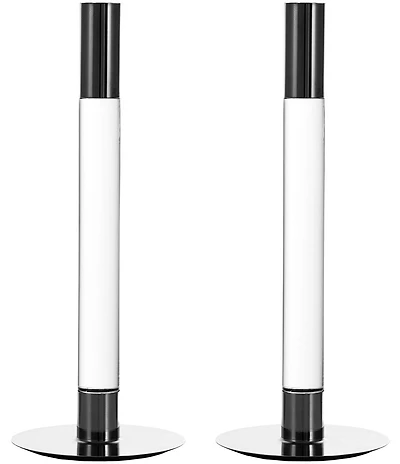 Orrefors Lumiere Silver Candlesticks, Set of 2