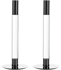 Orrefors Lumiere Silver Candlesticks, Set of 2