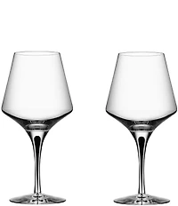Orrefors Metropol Black Crystal Red Wine Glass, Pair