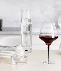 Orrefors Metropol Black Crystal Red Wine Glass, Pair