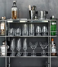 Orrefors Street Hand-Cut Crystal Martini Glass, Set of 2