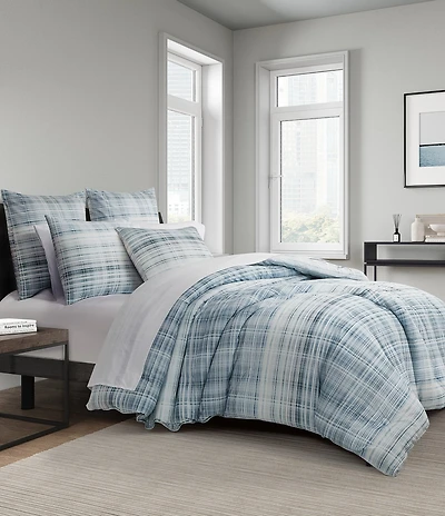 Oscar/Oliver Pascal Mini-Plaid Reversible Comforter Mini Set