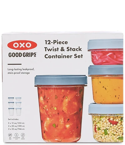Oxo 12-Piece Twist & Stack Container Set