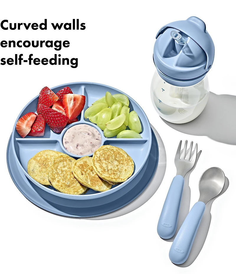 OXO Tot Stick & Stay Suction Divided Plate
