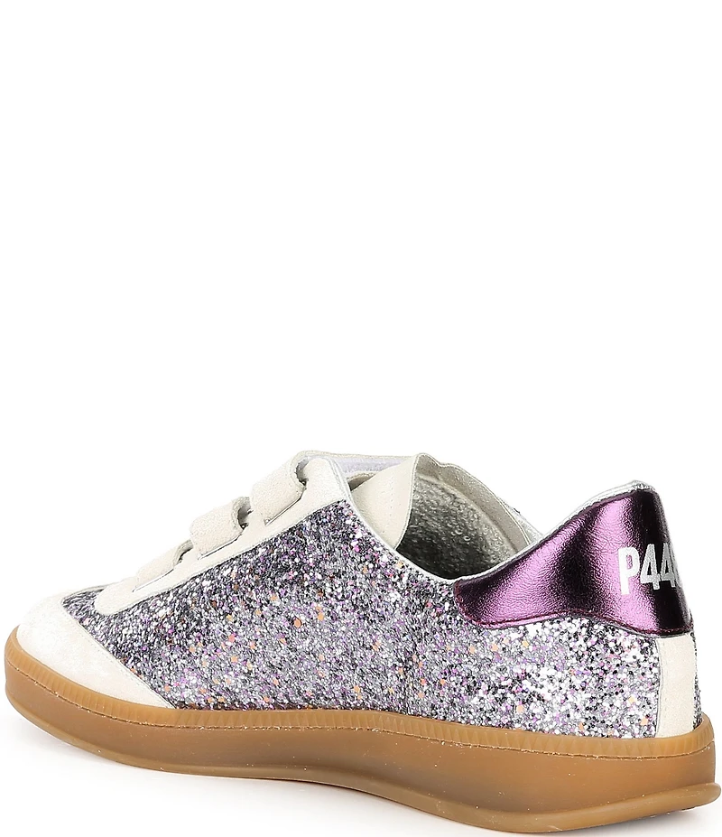 P448 Capri Glitter and Metallic Leather Hook-and-Loop Sneakers