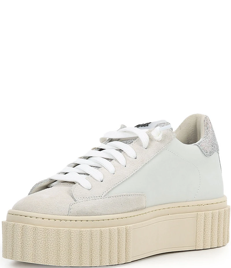 P448 Creeper Leather Platform Sneakers