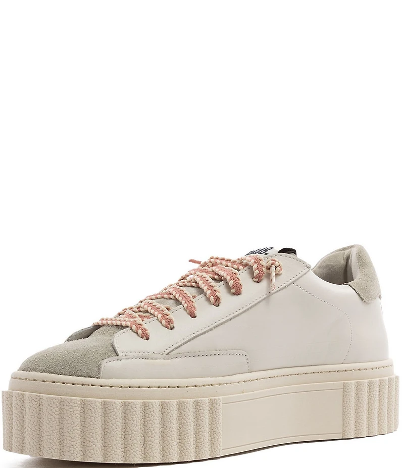 P448 Creeper Leather and Suede Platform Sneakers