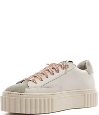 P448 Creeper Leather and Suede Platform Sneakers