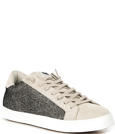 P448 John Fabric and Suede Lace Up Sneakers