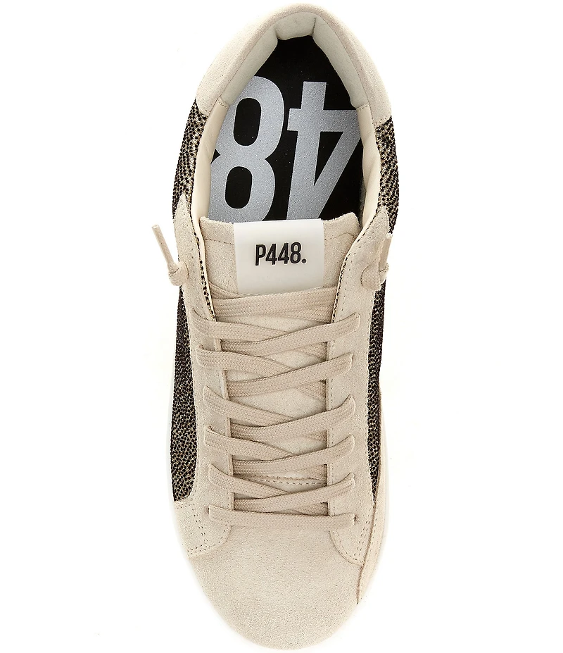 P448 John Fabric and Suede Lace Up Sneakers
