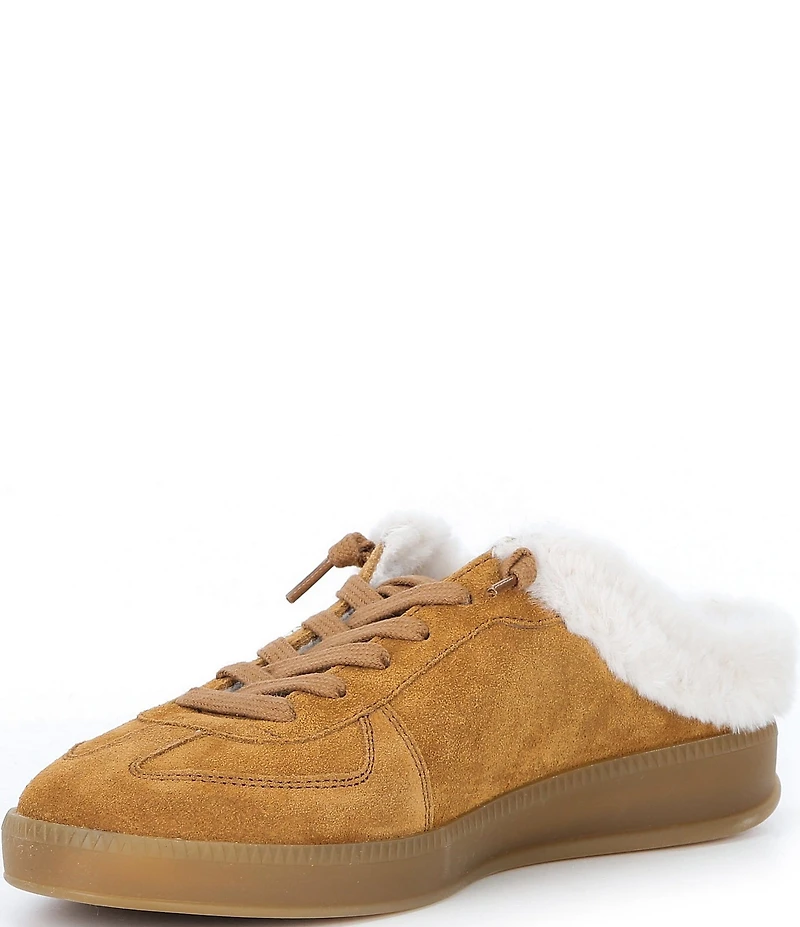 P448 Monaco Suede and Faux Fur Mule Sneakers