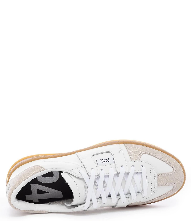 P448 Monza Leather and Suede Lace-Up Sneakers