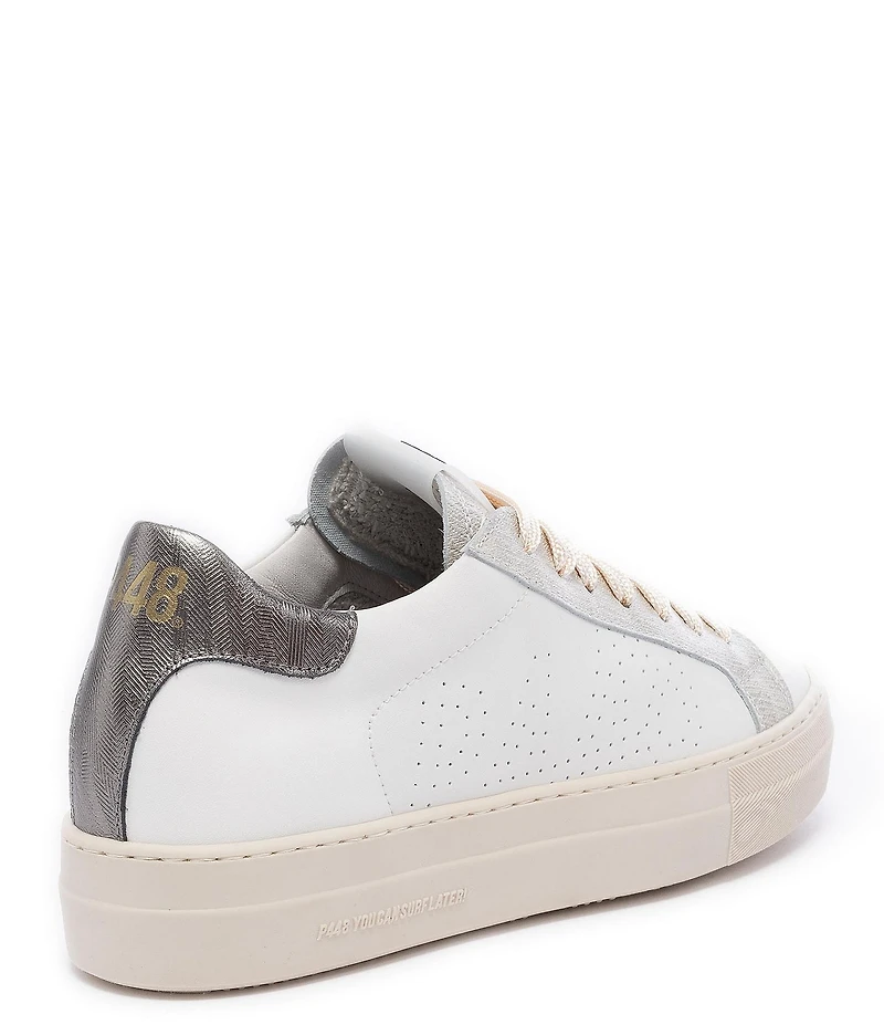 P448 Thea Chalk Leather Platform Sneakers