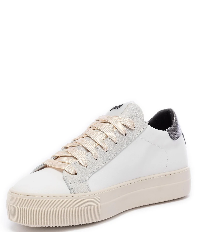 P448 Thea Chalk Leather Platform Sneakers