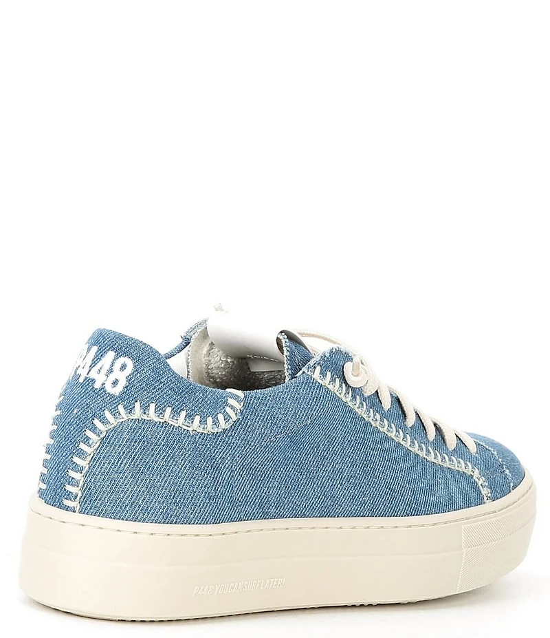 P448 Thea Denim Platform Lace Up Sneakers