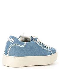 P448 Thea Denim Platform Lace Up Sneakers