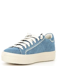 P448 Thea Denim Platform Lace Up Sneakers