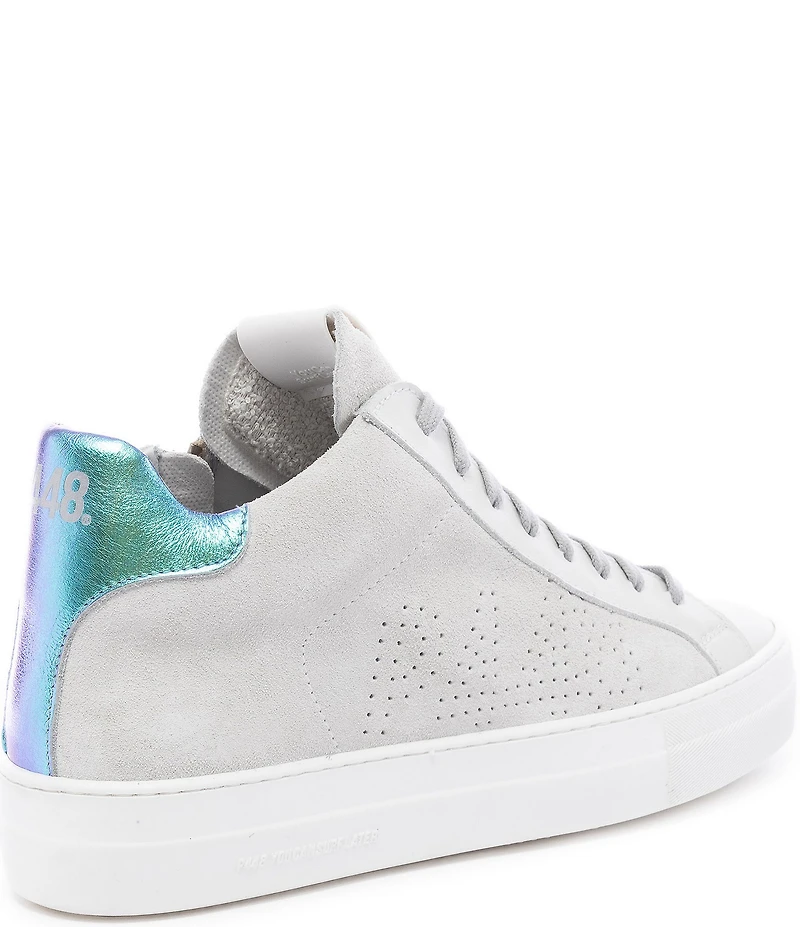 P448 Thea Glim Suede Mid Top Lace-Up Sneakers