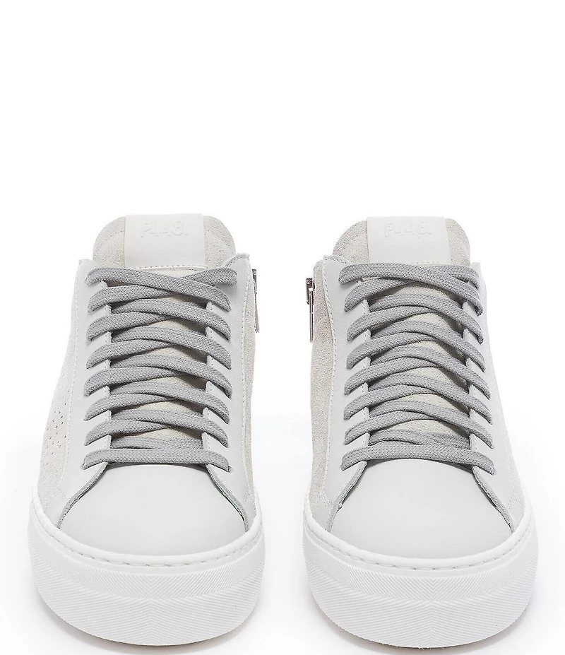 P448 Thea Glim Suede Mid Top Lace-Up Sneakers