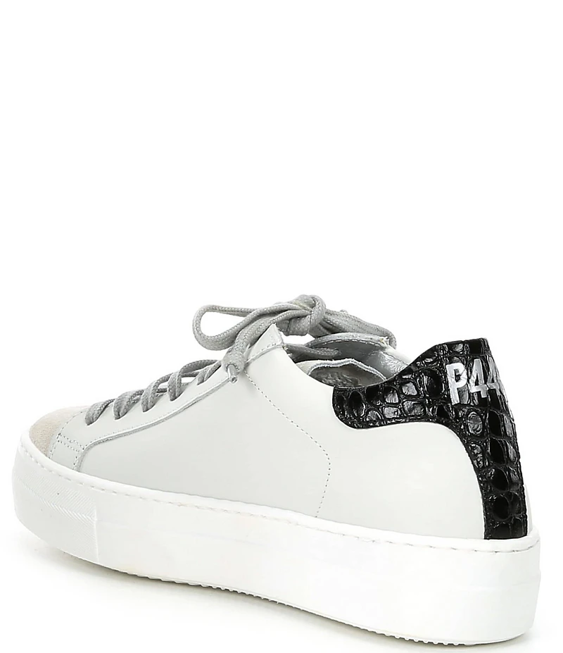 P448 Thea Low Top Leather Lace Up Platform Sneakers
