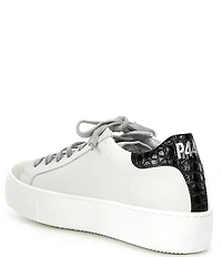P448 Thea Low Top Leather Lace Up Platform Sneakers