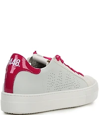 P448 Thea Leather and Patent Platform Sneakers
