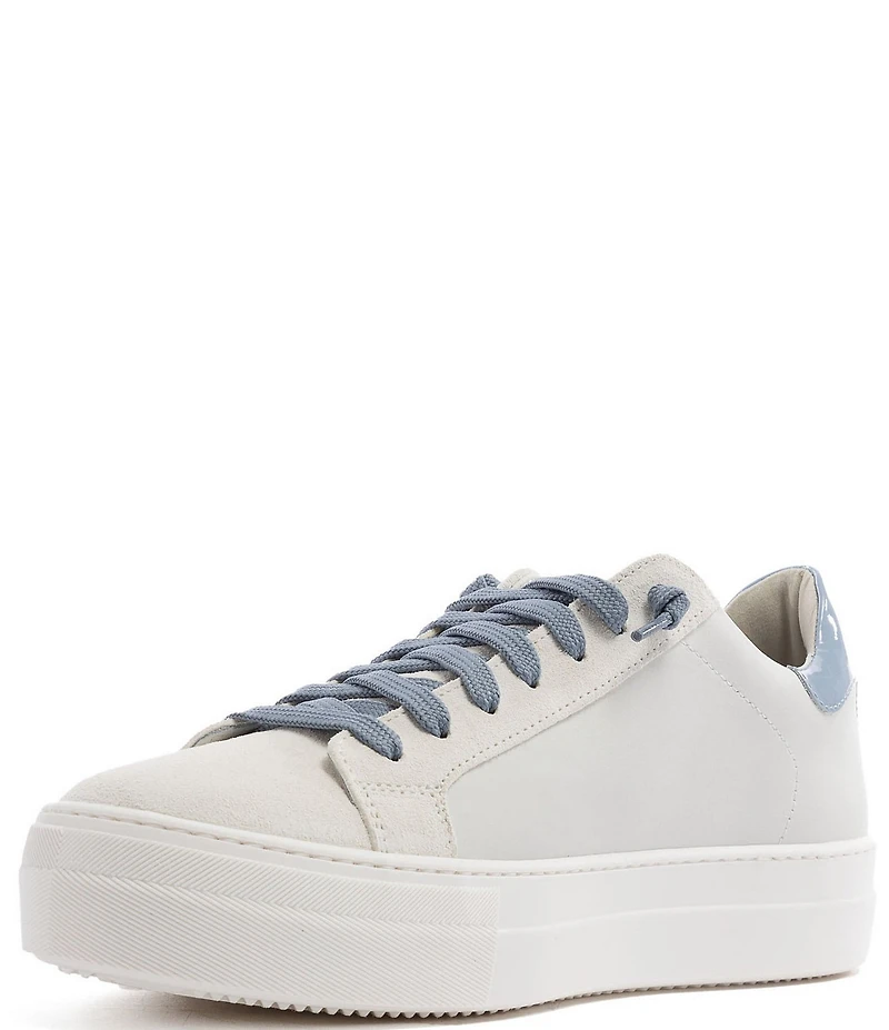 P448 Thea Leather and Patent Platform Sneakers