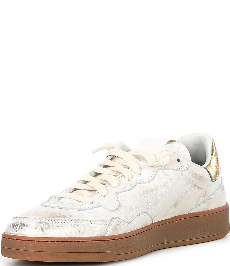 P448 Vert Leather Low Top Lace Up Sneakers