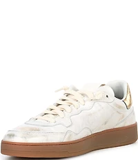 P448 Vert Leather Low Top Lace Up Sneakers
