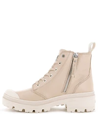 Palladium Pallabase Leather Lace Up Lug Sole Booties