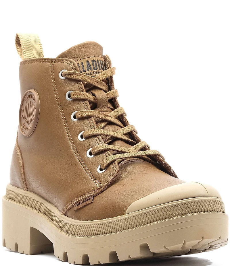 Palladium Pallabase Leather Lace Up Lug Sole Booties
