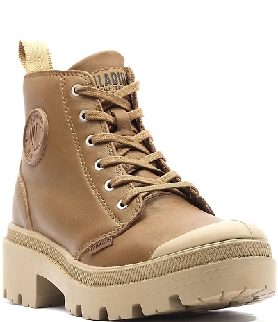 Palladium Pallabase Leather Lace Up Lug Sole Booties