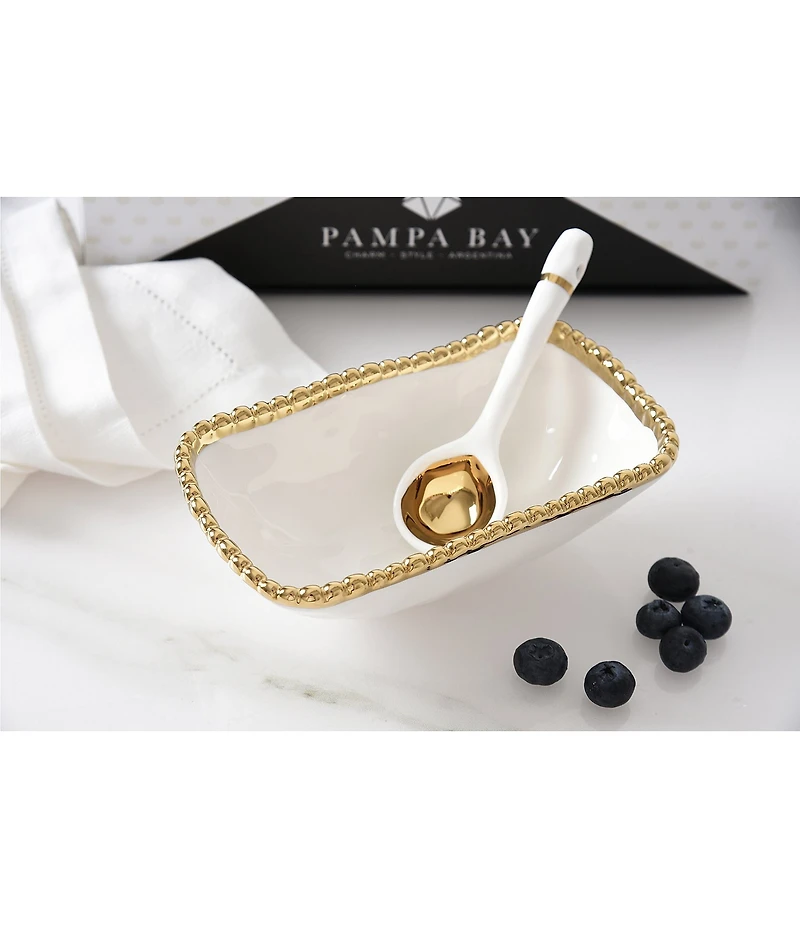 Pampa Bay Golden Salerno Porcelain Bowl Gift Set