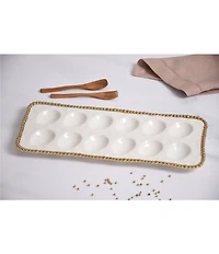 Pampa Bay Salerno Golden Porcelain Deviled Egg Tray