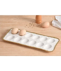 Pampa Bay Salerno Golden Porcelain Deviled Egg Tray