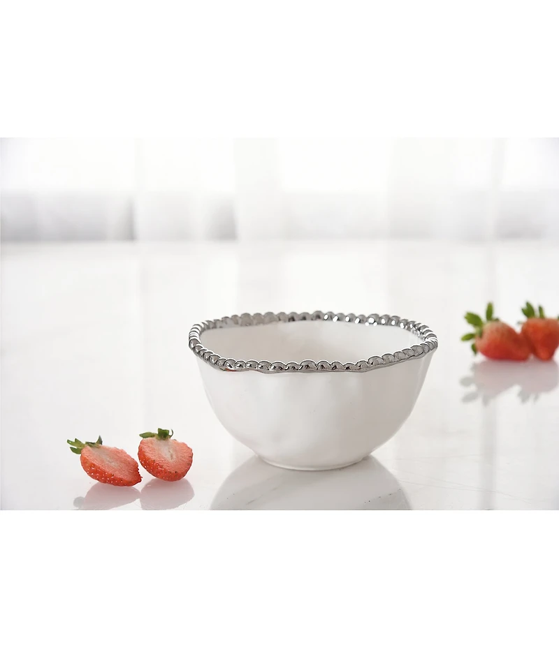 Pampa Bay Salerno Silver Porcelain Small Salad Bowl