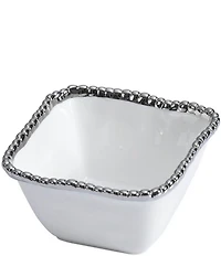 Pampa Bay Salerno Silver Porcelain Square Snack Bowl