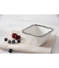 Pampa Bay Salerno Silver Porcelain Square Snack Bowl