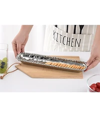 Pampa Bay Verona Silver Porcelain Cracker Tray
