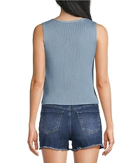 Papermoon Knit V-Neck Button Front Sweater Vest