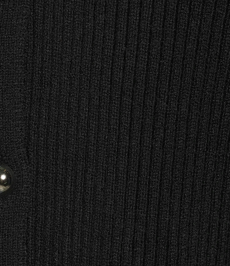 Papermoon Knit V-Neck Button Front Sweater Vest