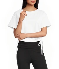 Papermoon Short Sleeve Side Tie Bubble Top