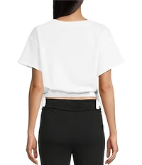Papermoon Short Sleeve Side Tie Bubble Top