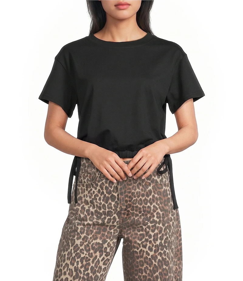 Papermoon Short Sleeve Side Tie Bubble Top