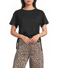 Papermoon Short Sleeve Side Tie Bubble Top