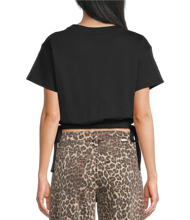 Papermoon Short Sleeve Side Tie Bubble Top