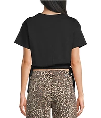 Papermoon Short Sleeve Side Tie Bubble Top