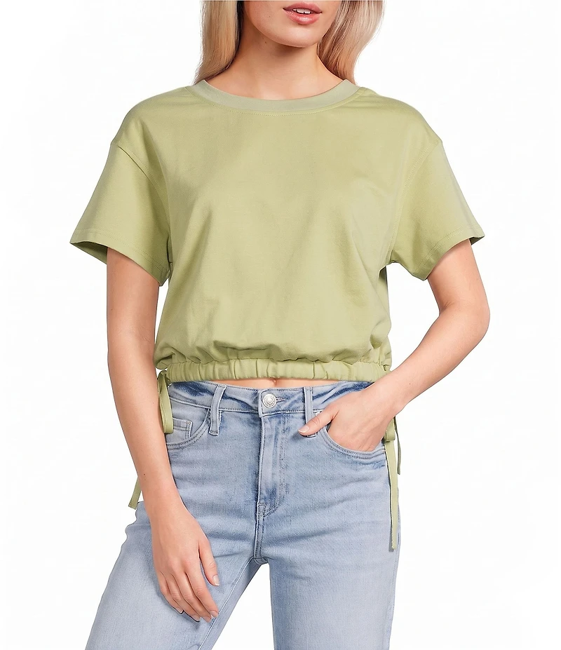 Papermoon Short Sleeve Side Tie Bubble Top